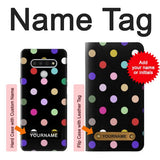 LG Stylo 6 Hard Case Colorful Polka Dot with custom name