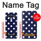 LG Stylo 6 Hard Case Blue Polka Dot with custom name