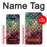 LG Stylo 6 Hard Case Mermaid Fish Scale with custom name