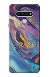 LG Stylo 6 Hard Case Colorful Abstract Marble Stone