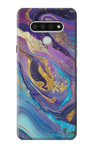 LG Stylo 6 Hard Case Colorful Abstract Marble Stone