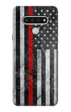 LG Stylo 6 Hard Case Firefighter Thin Red Line American Flag