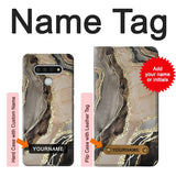 LG Stylo 6 Hard Case Marble Gold Graphic Printed with custom name