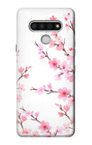 LG Stylo 6 Hard Case Pink Cherry Blossom Spring Flower