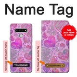 LG Stylo 6 Hard Case Pink Love Heart with custom name