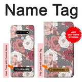 LG Stylo 6 Hard Case Rose Floral Pattern with custom name