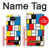 LG Stylo 6 Hard Case Piet Mondrian Line Art Composition with custom name