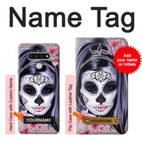 LG Stylo 6 Hard Case Sugar Skull Steam Punk Girl Gothic with custom name