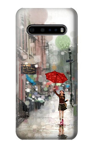 LG V60 ThinQ 5G Hard Case Girl in The Rain