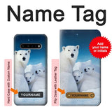 LG V60 ThinQ 5G Hard Case Polar Bear Family Arctic with custom name