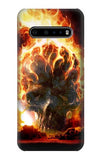 LG V60 ThinQ 5G Hard Case Hell Fire Skull
