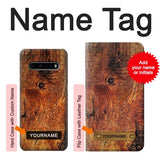 LG V60 ThinQ 5G Hard Case Wood Skin Graphic with custom name