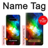 LG V60 ThinQ 5G Hard Case Colorful Rainbow Space Galaxy with custom name