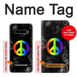 LG V60 ThinQ 5G Hard Case Peace Sign with custom name