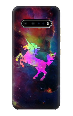 LG V60 ThinQ 5G Hard Case Rainbow Unicorn Nebula Space