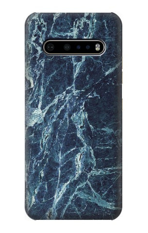 LG V60 ThinQ 5G Hard Case Light Blue Marble Stone Texture Printed