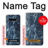 LG V60 ThinQ 5G Hard Case Light Blue Marble Stone Texture Printed with custom name