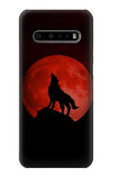LG V60 ThinQ 5G Hard Case Wolf Howling Red Moon