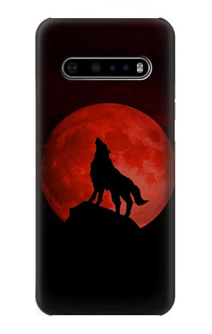 LG V60 ThinQ 5G Hard Case Wolf Howling Red Moon