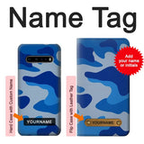 LG V60 ThinQ 5G Hard Case Army Blue Camouflage with custom name