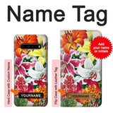 LG V60 ThinQ 5G Hard Case Retro Art Flowers with custom name