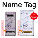 LG V60 ThinQ 5G Hard Case Seamless Pink Marble with custom name