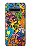 LG V60 ThinQ 5G Hard Case Colorful Flowers Pattern