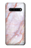 LG V60 ThinQ 5G Hard Case Soft Pink Marble Graphic Print