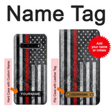 LG V60 ThinQ 5G Hard Case Firefighter Thin Red Line American Flag with custom name