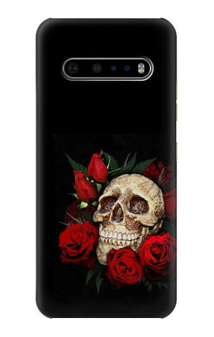 LG V60 ThinQ 5G Hard Case Dark Gothic Goth Skull Roses