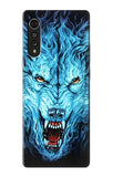 LG Velvet Hard Case Blue Fire Grim Wolf