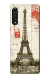LG Velvet Hard Case Eiffel Tower Paris Postcard