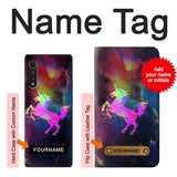 LG Velvet Hard Case Rainbow Unicorn Nebula Space with custom name