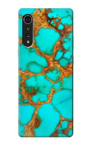 LG Velvet Hard Case Aqua Copper Turquoise Gems