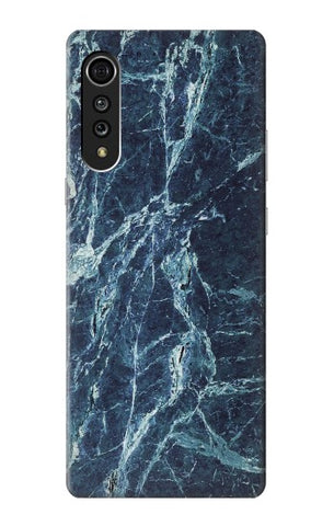 LG Velvet Hard Case Light Blue Marble Stone Texture Printed