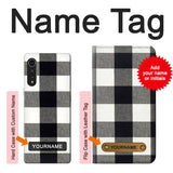 LG Velvet Hard Case Black and White Buffalo Check Pattern with custom name