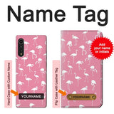 LG Velvet Hard Case Pink Flamingo Pattern with custom name