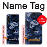 LG Velvet Hard Case Navy Blue Camouflage with custom name