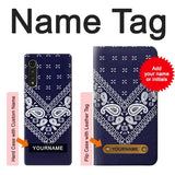 LG Velvet Hard Case Navy Blue Bandana Pattern with custom name