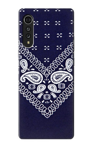 LG Velvet Hard Case Navy Blue Bandana Pattern