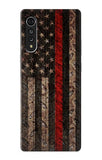 LG Velvet Hard Case Fire Fighter Metal Red Line Flag Graphic