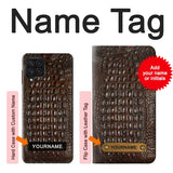 Samsung Galaxy M22 Hard Case Brown Skin Alligator Graphic Printed with custom name