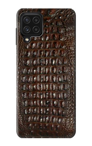 Samsung Galaxy M22 Hard Case Brown Skin Alligator Graphic Printed