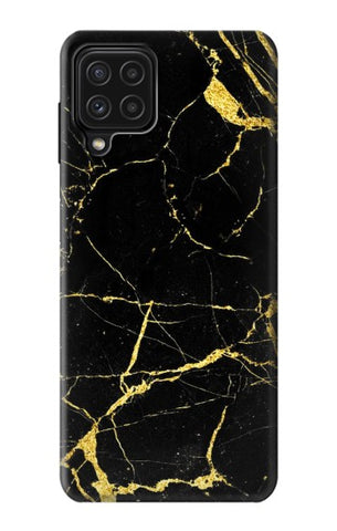 Samsung Galaxy M22 Hard Case Gold Marble Graphic Printed