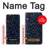 Samsung Galaxy M22 Hard Case Star Map Zodiac Constellations with custom name