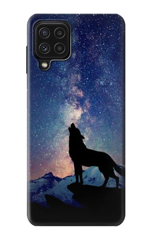 Samsung Galaxy M22 Hard Case Wolf Howling Million Star