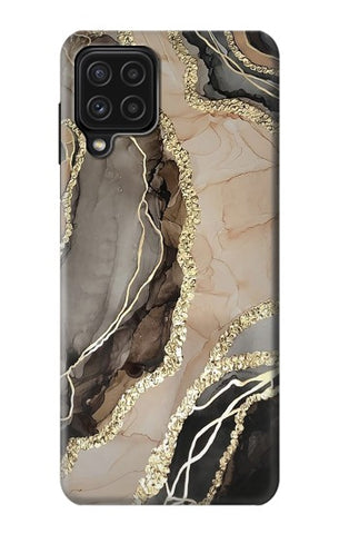 Samsung Galaxy M22 Hard Case Marble Gold Graphic Printed