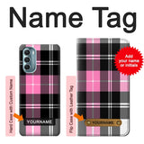 Motorola Moto G Stylus (2021), G Stylus 5G, G Stylus 5G (2022) Hard Case Pink Plaid Pattern with custom name