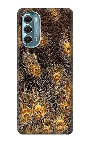 Motorola Moto G Stylus 5G (2022) Hard Case Gold Peacock Feather