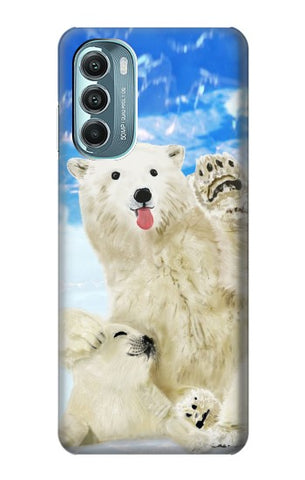 Motorola Moto G Stylus 5G (2022) Hard Case Arctic Polar Bear in Love with Seal Paint